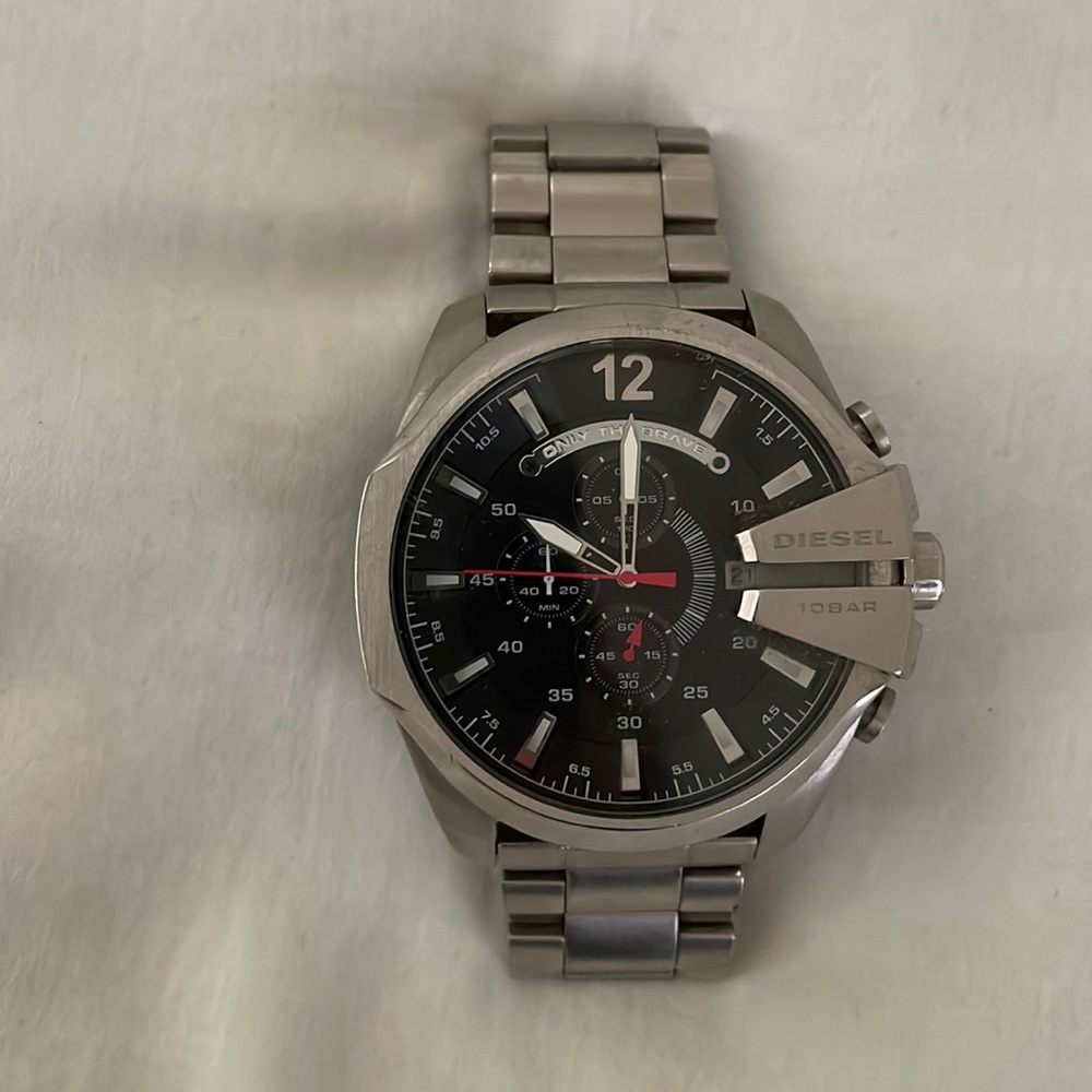 DIESEL, MENS SOLID STAINLESS STEEL WATERPROOF WATCH